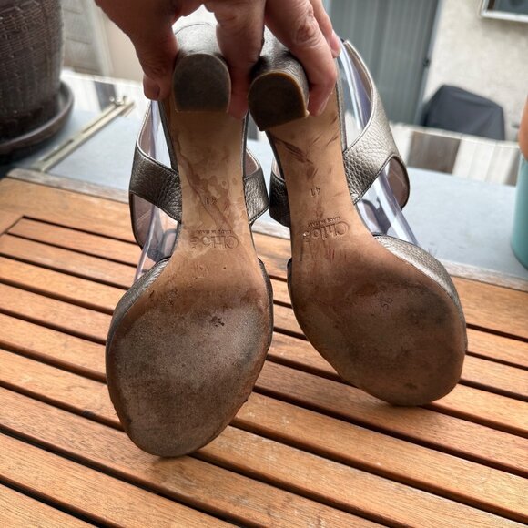 Chloé Brown Leather Peep-Toe Heeled Sandals Size 41 - Picture 8 of 9